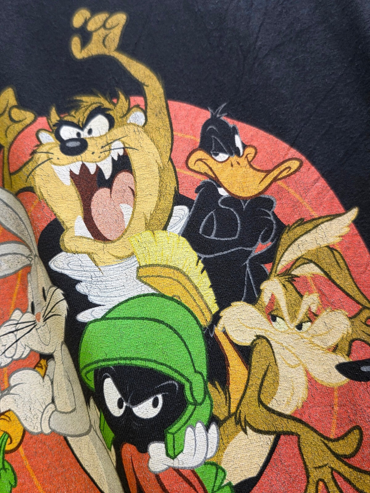 Looney Tunes That's All Folks Graphic T Shirt Black Size M MX800