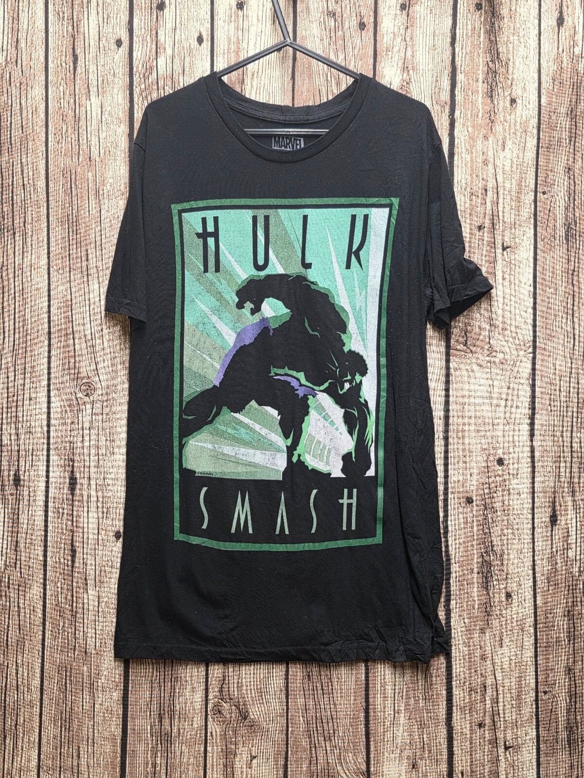 Marvel Hulk Smash Graphic T Shirt Black Size MX803