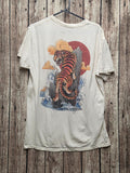 Tiger Graphic T Shirt Cream Size M MX804