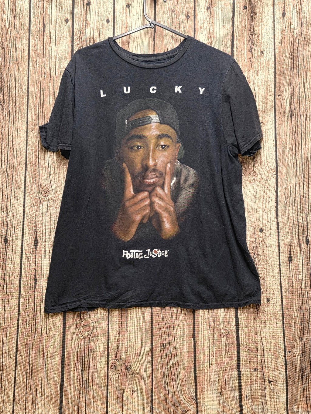 Tupac Poetic Justice Lucky Graphic T Shirt Black MX817