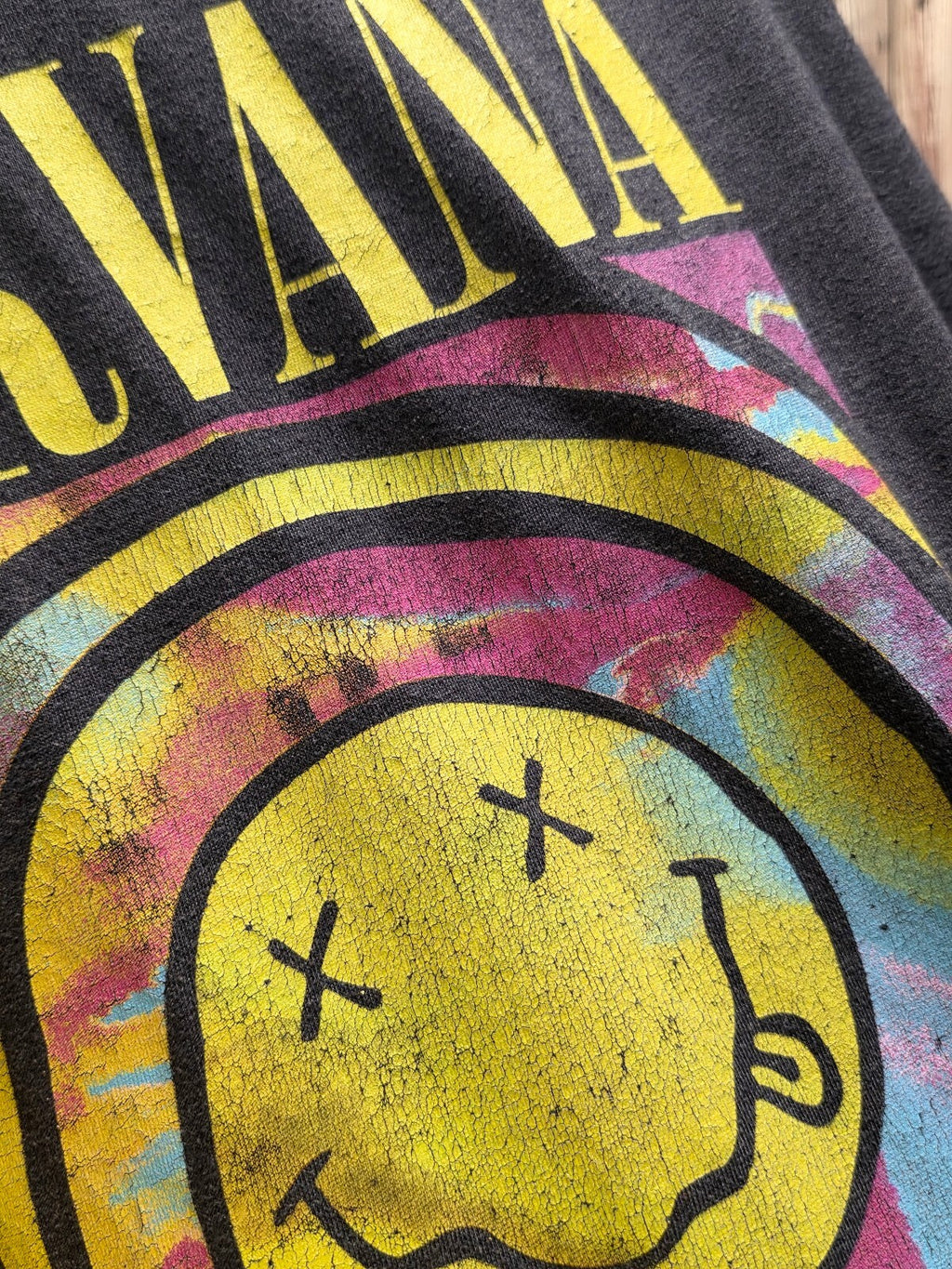 Nirvana Smiley Face Graphic T Shirt Charcoal