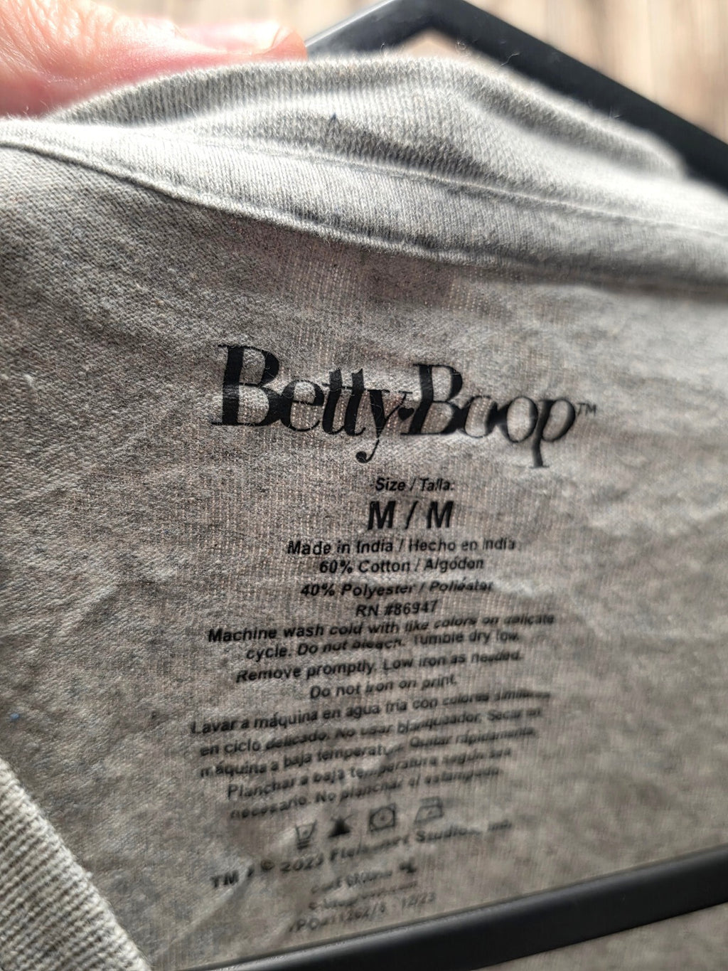 Betty Boop Graphic T Shirt Grey MX838