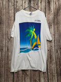 Ixtapa Palm Tree Graphic T Shirt White MX846