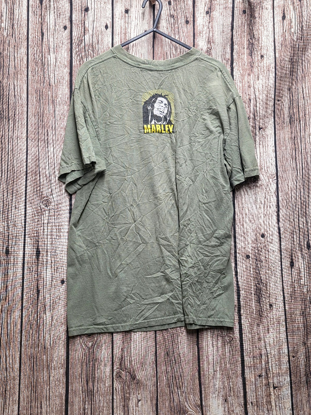 Zion Roots Bob Marley T Shirt Olive MX849