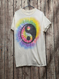 Yin Yang Tie Dye T Shirt Cream MX857