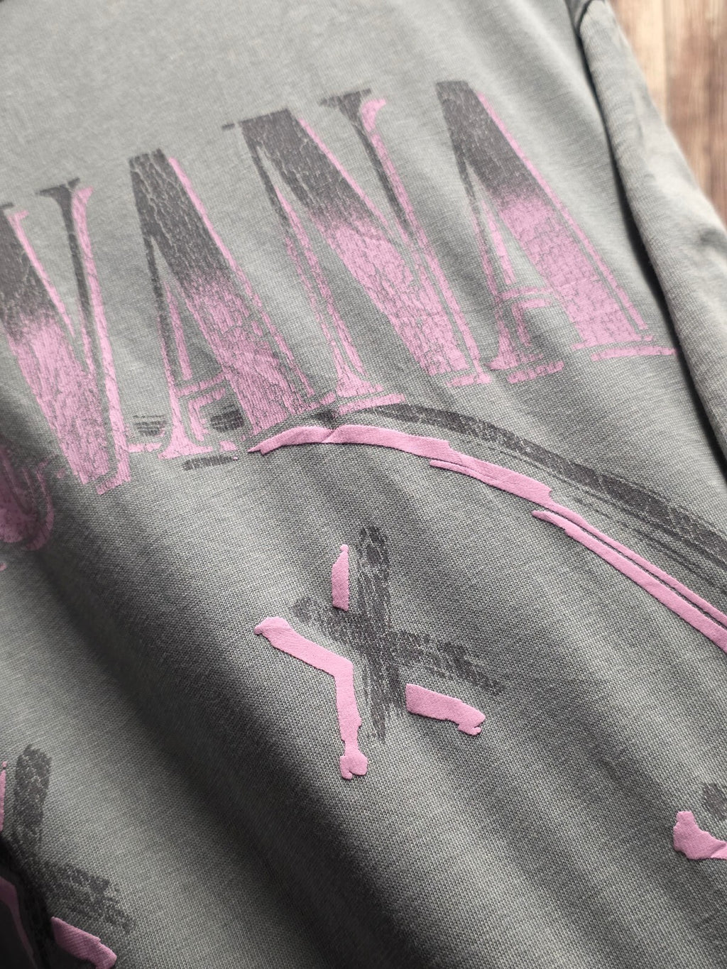 Nirvana Smiley Graphic T Shirt Grey MX859
