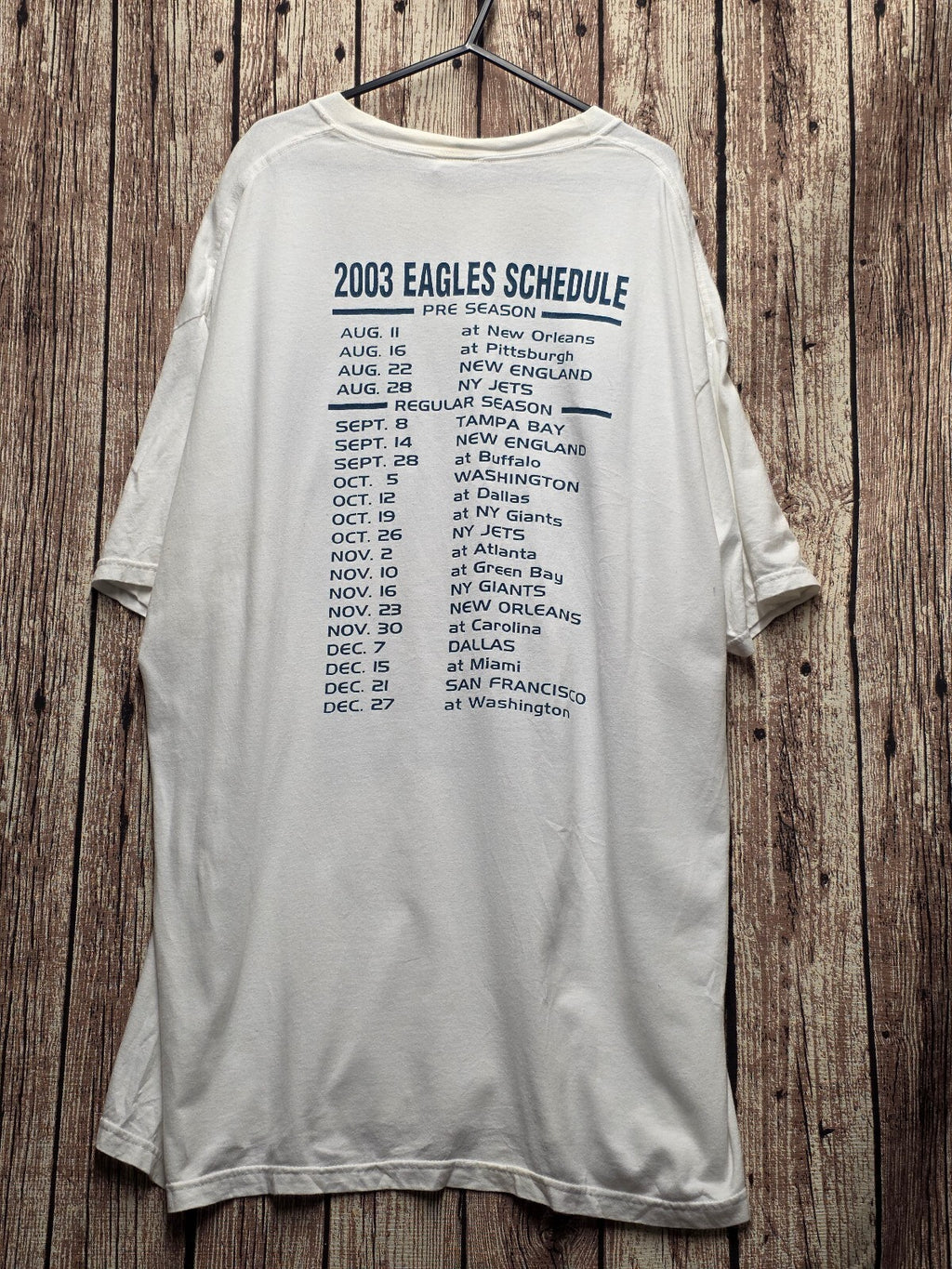 Philadelphia Eagles 2003 Inaugural Season T Shirt White MX861