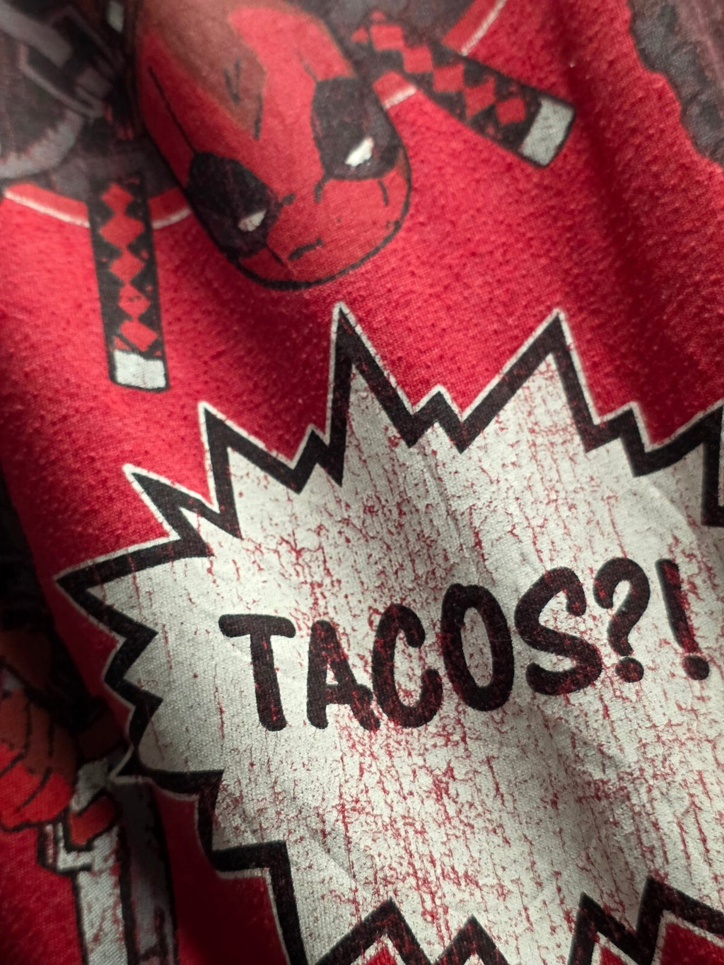 Marvel Deadpool Tacos Graphic T Shirt Red MX867