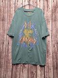 Def Leppard Leopard Graphic T Shirt Green MX871