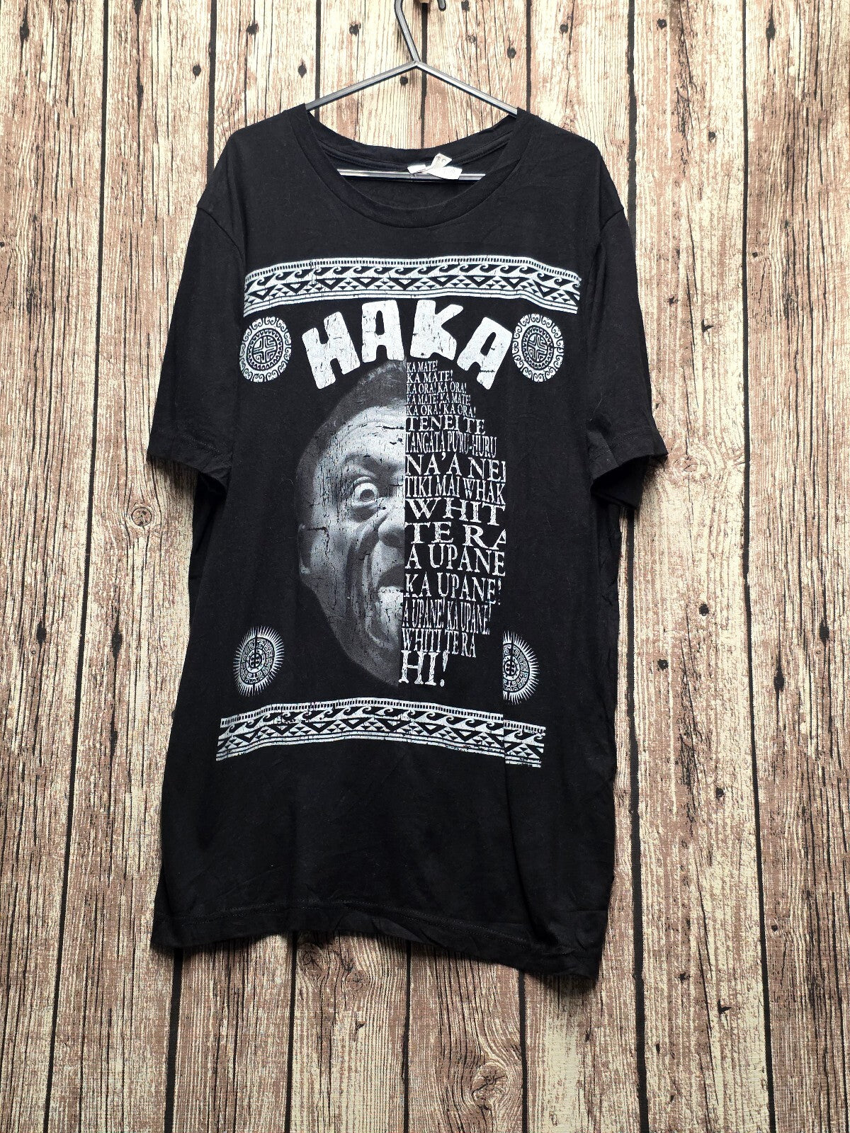 Maori Haka Graphic T Shirt Black MX875