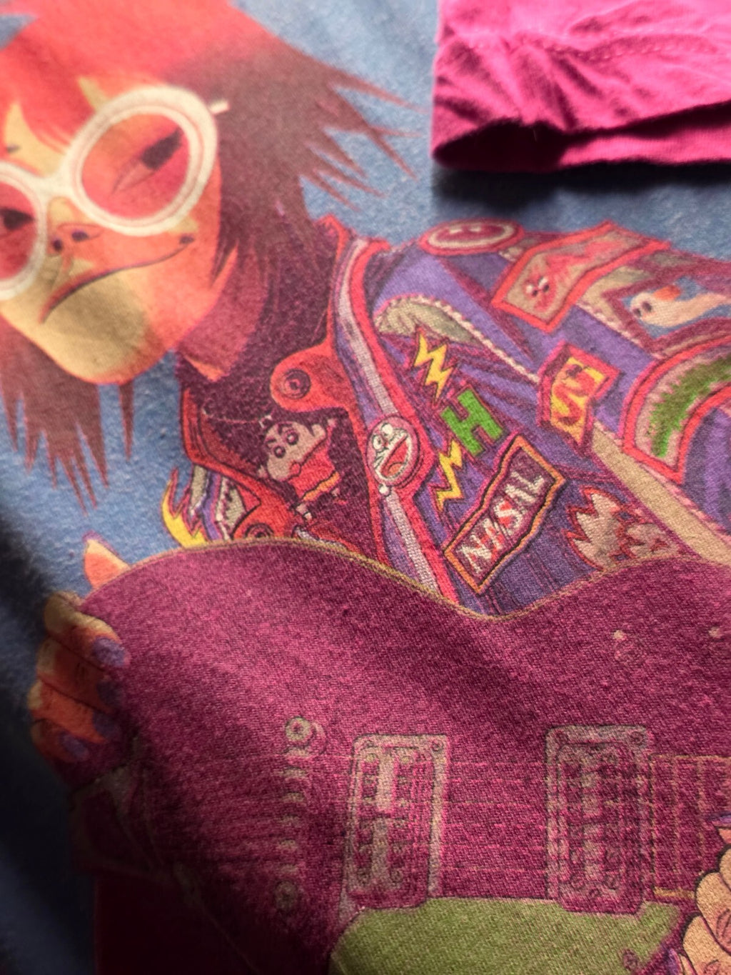 Gorillaz Graphic T Shirt Pink MX879