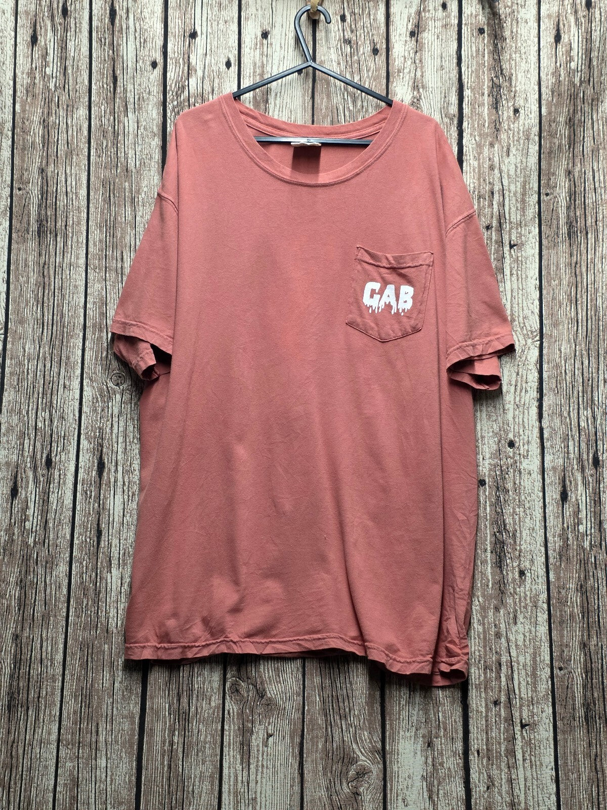 Gab Two Friends Graphic Pocket T Shirt Rust MX888