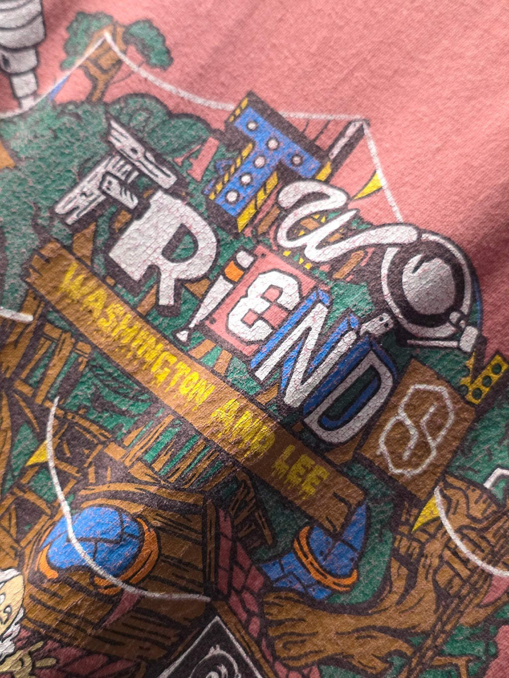 Gab Two Friends Graphic Pocket T Shirt Rust MX888