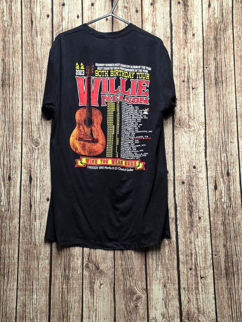 Willie Nelson 90th Birthday Tour T Shirt Black MX900