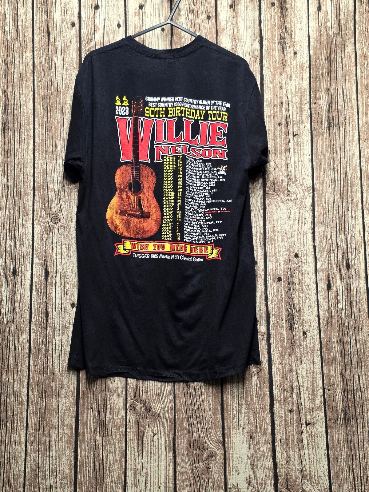 Willie Nelson 90th Birthday Tour T Shirt Black MX900