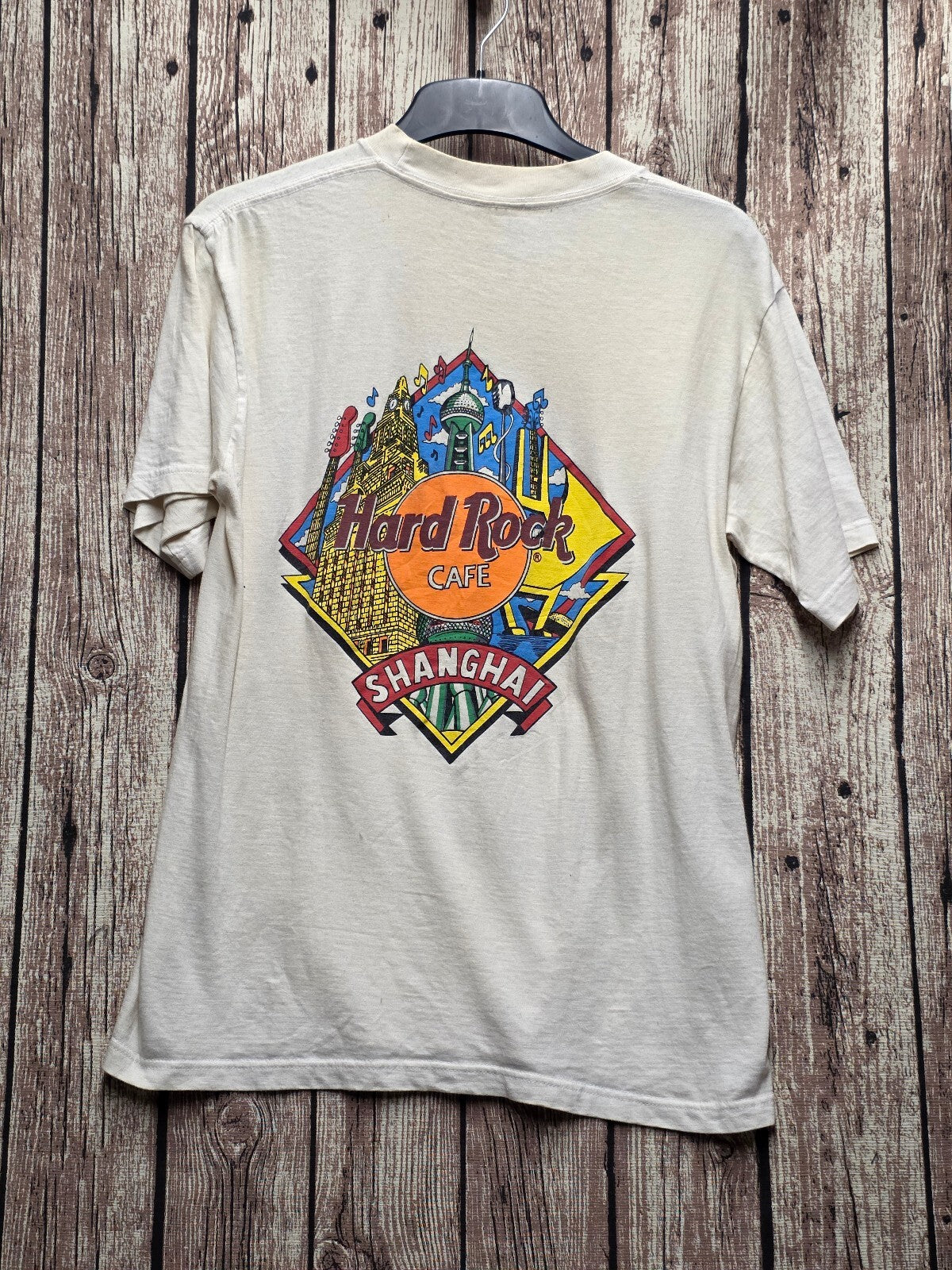 Hard Rock Cafe Shanghai Graphic T Shirt Cream BSCL4