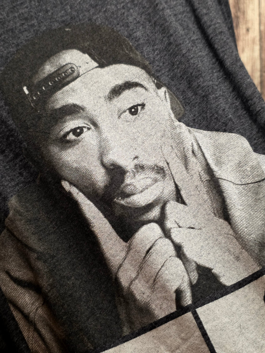 Poetic Justice Tupac Graphic T Shirt Charcoal M BSCL18
