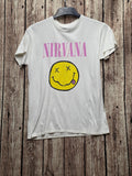Nirvana Smiley Face Graphic T Shirt White YL BSCL24