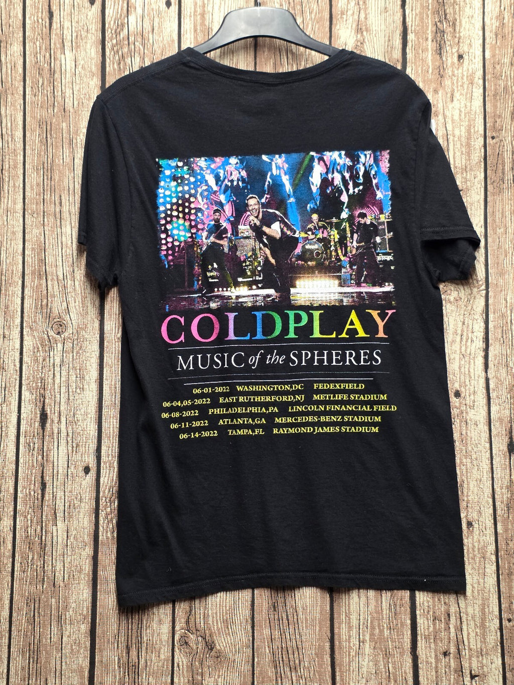 Coldplay Music of the Spheres T Shirt Black Large BSCL31