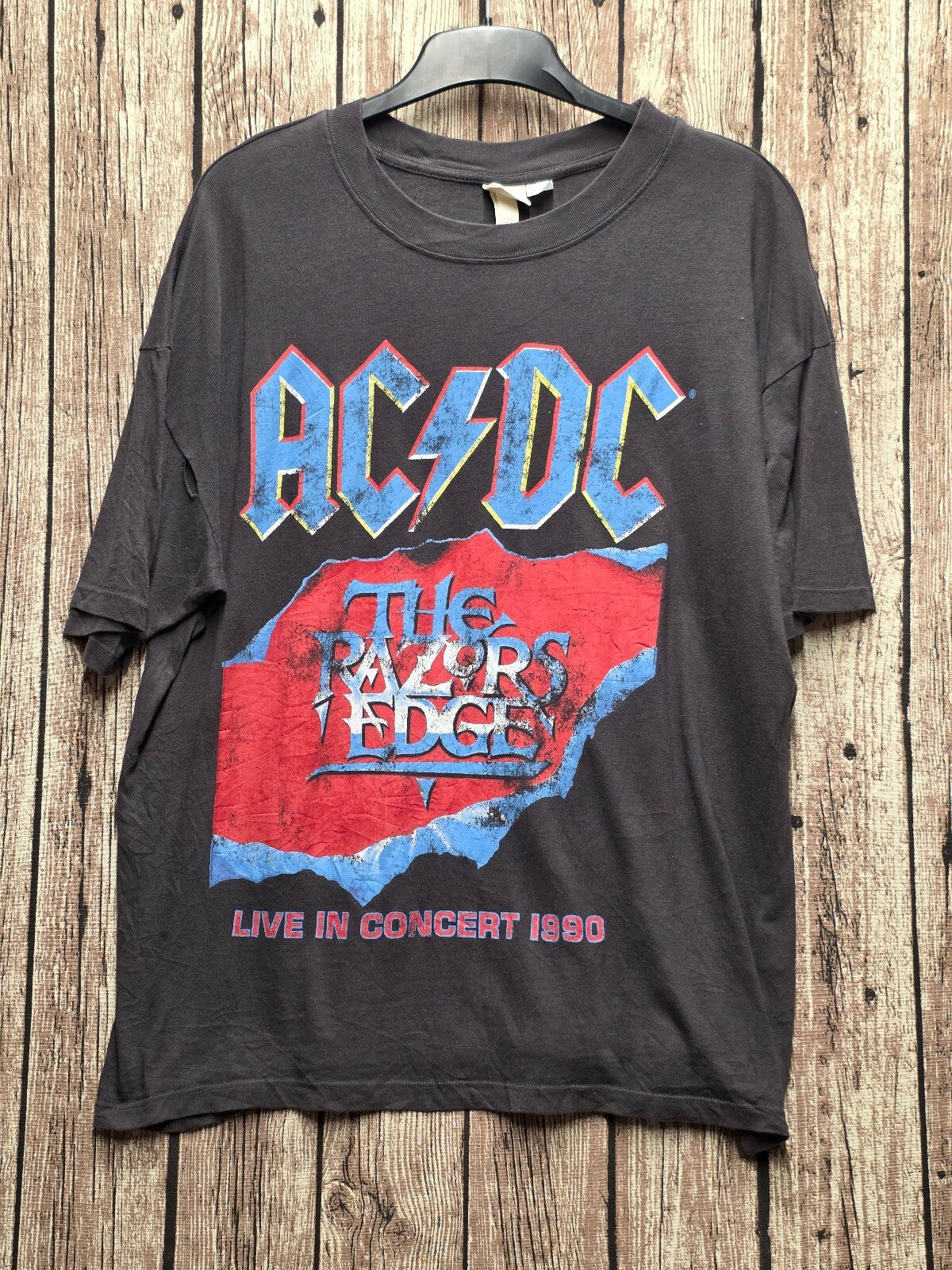 AC DC The Razors Edge Tour T Shirt Black BSC L54