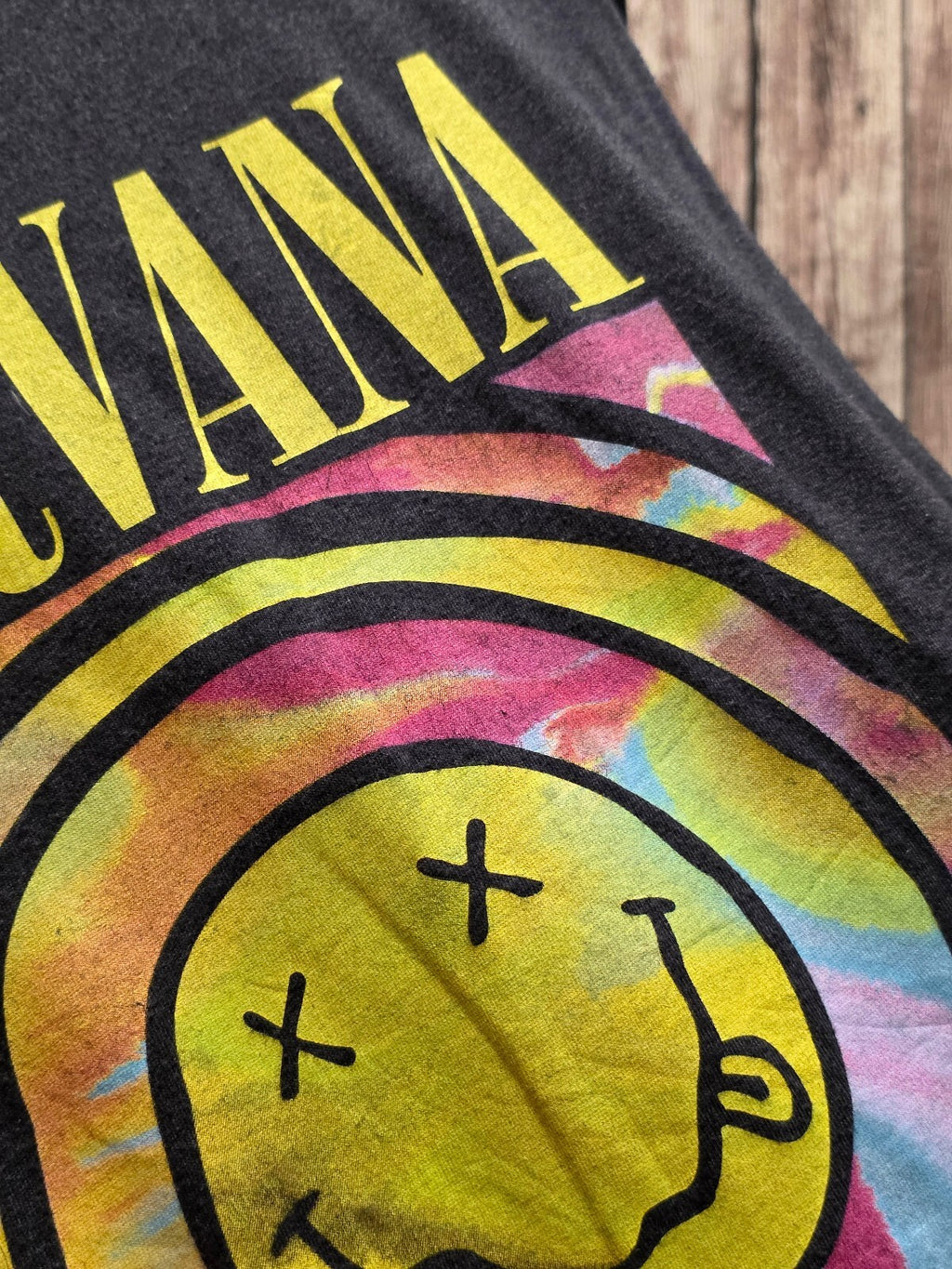 Nirvana Smiley Graphic T Shirt Charcoal BSC L73