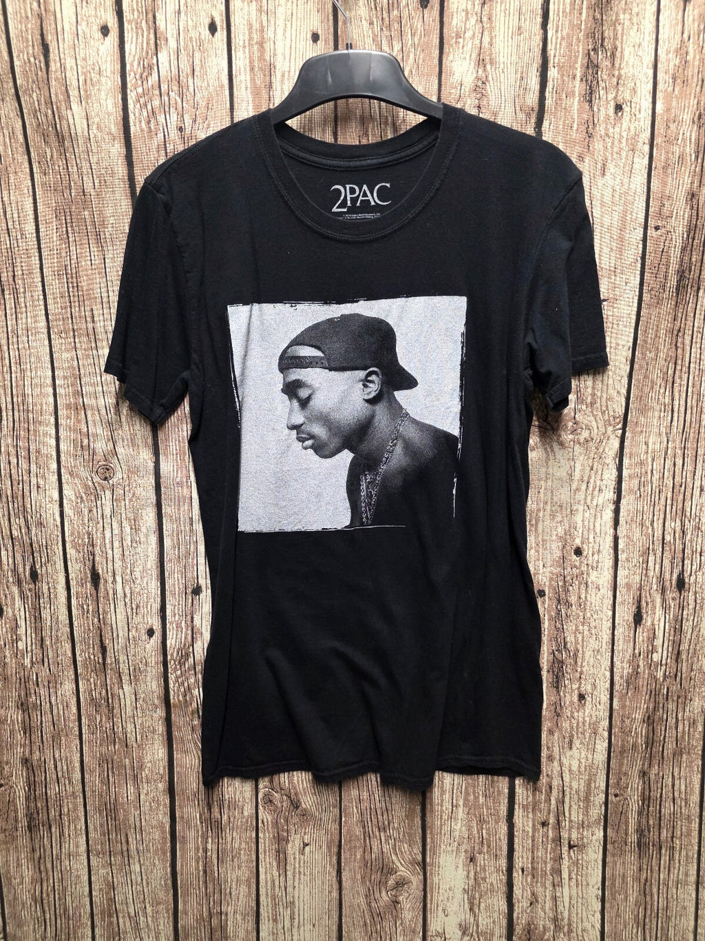 2Pac Portrait T Shirt Black B SCL84