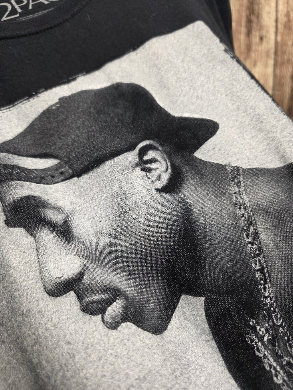 2Pac Portrait T Shirt Black B SCL84