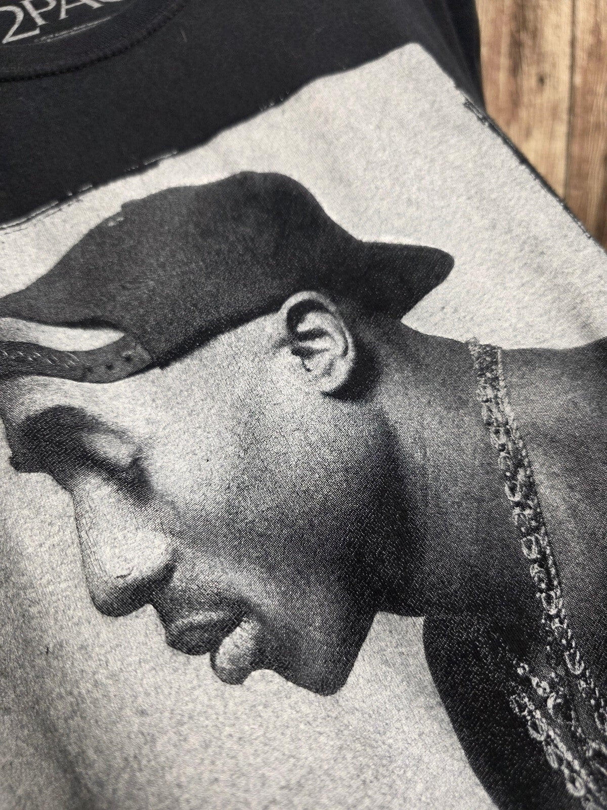 2Pac Portrait T Shirt Black B SCL84