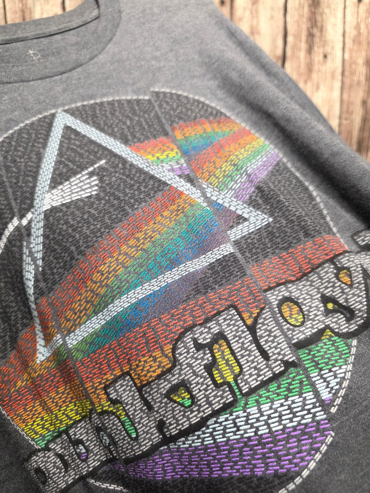 Pink Floyd Prism Graphic T Shirt Charcoal S M BSCL96