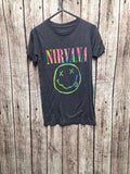 Nirvana Smiley Face T Shirt Charcoal BSCL97