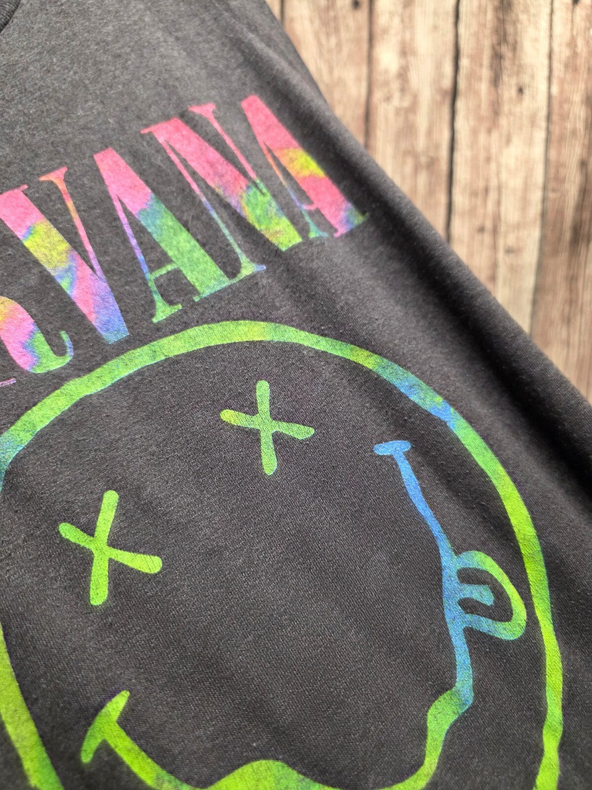 Nirvana Smiley Face T Shirt Charcoal BSCL97