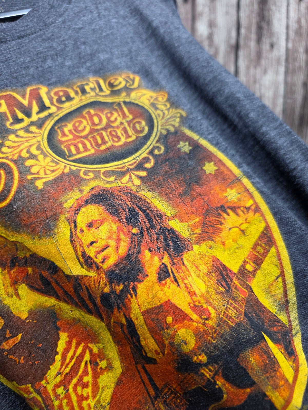 Bob Marley Rebel Music Long Sleeve T Shirt Grey S BSCL101