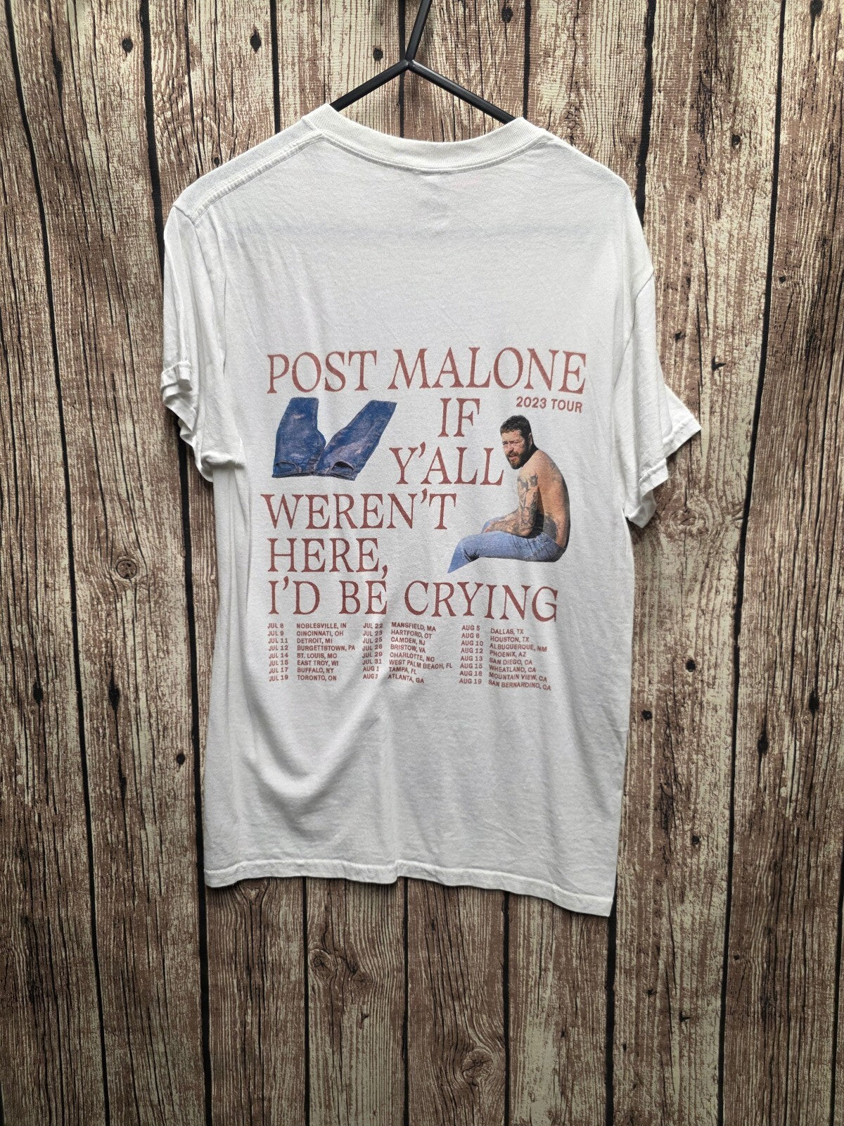 Post Malone 2023 Tour T Shirt White S BSCL103