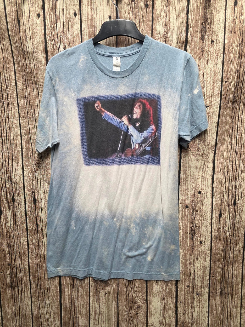 Rock Singer Graphic Tie Dye T Shirt Blue M BSCL106