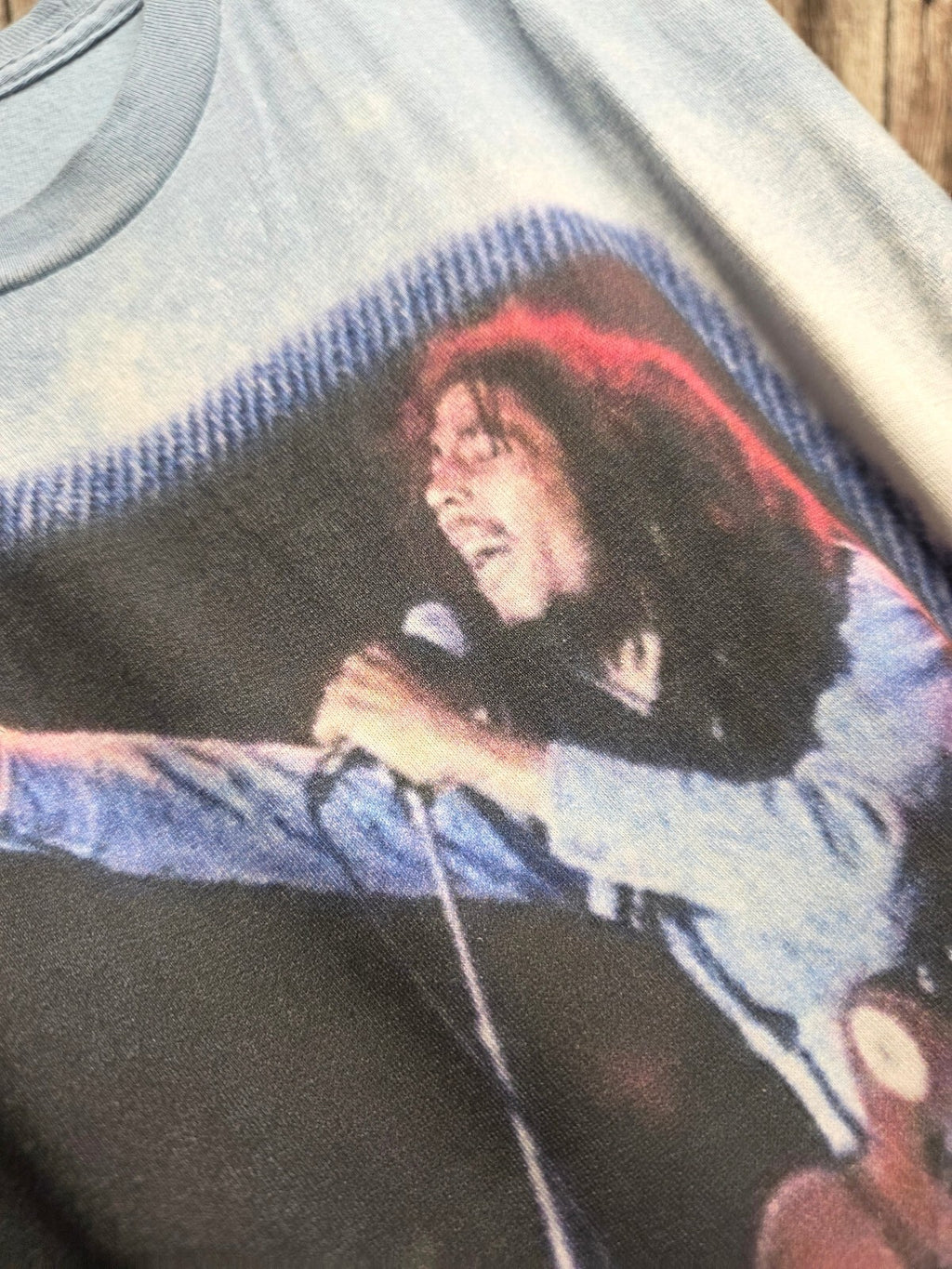 Rock Singer Graphic Tie Dye T Shirt Blue M BSCL106