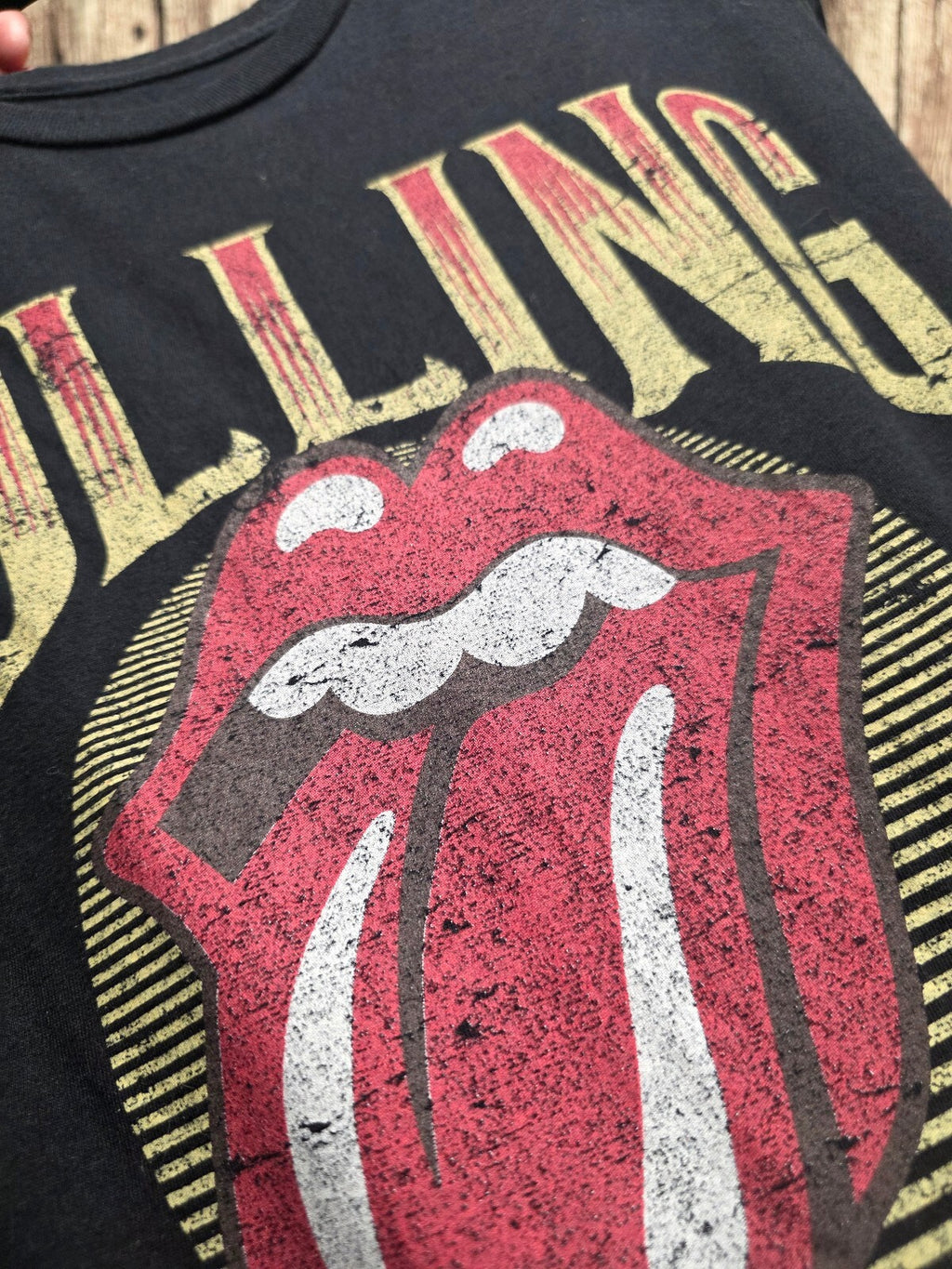Rolling Stones Tongue Graphic T Shirt Black S BSCL113