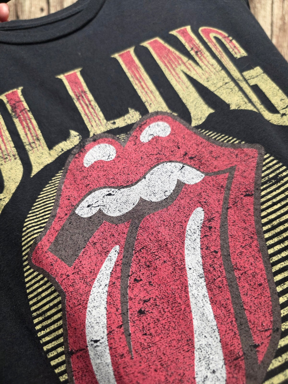 Rolling Stones Tongue Graphic T Shirt Black S BSCL113
