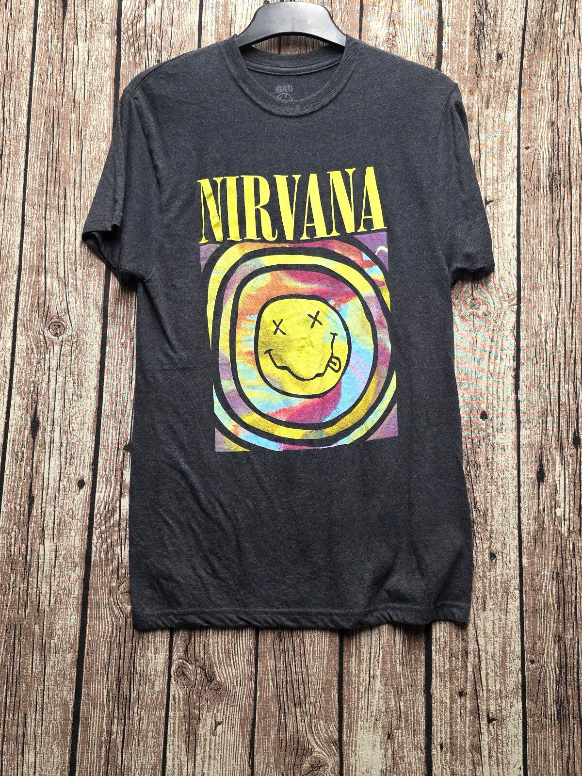 Nirvana Smiley Graphic T Shirt Black BSCL117