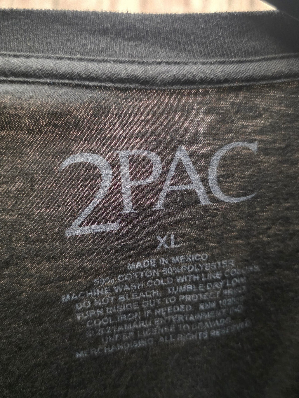 2Pac Portrait Graphic T Shirt Black XL BSCL118
