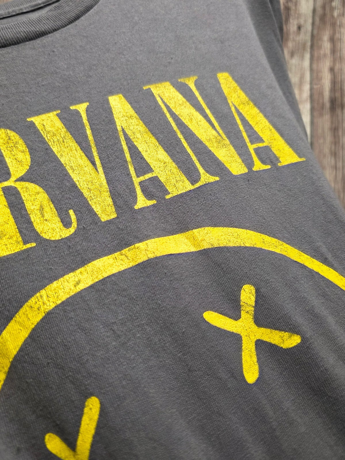 Nirvana Smiley Graphic T Shirt Grey BSCL119