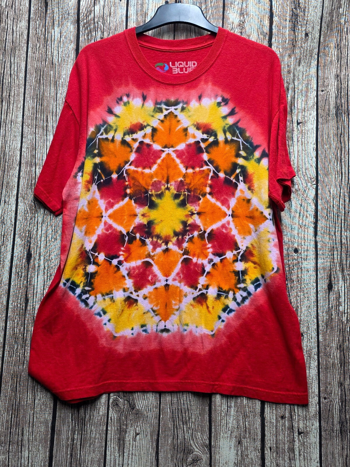 Liquid Blue Tie Dye Graphic T Shirt Red Size L BSCL121