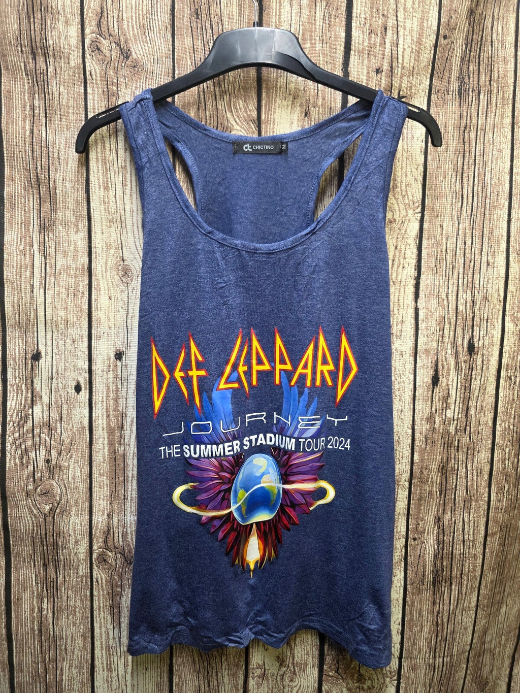Def Leppard Journey Tour Tank Top Blue Size M MX702