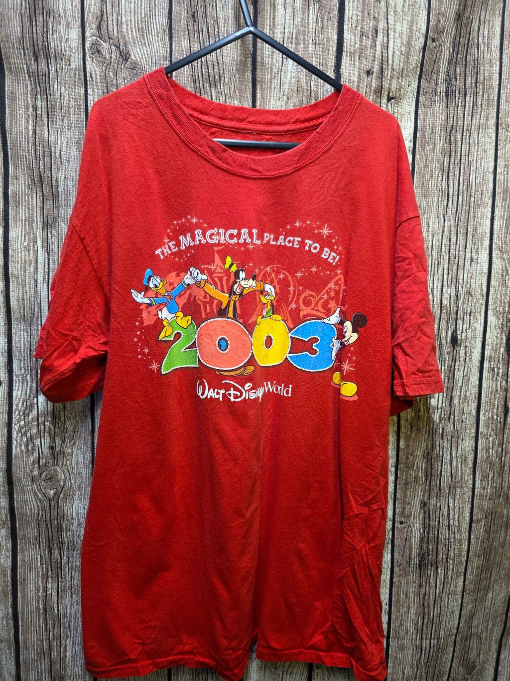 Walt Disney World 2003 Graphic T Shirt Red MX703