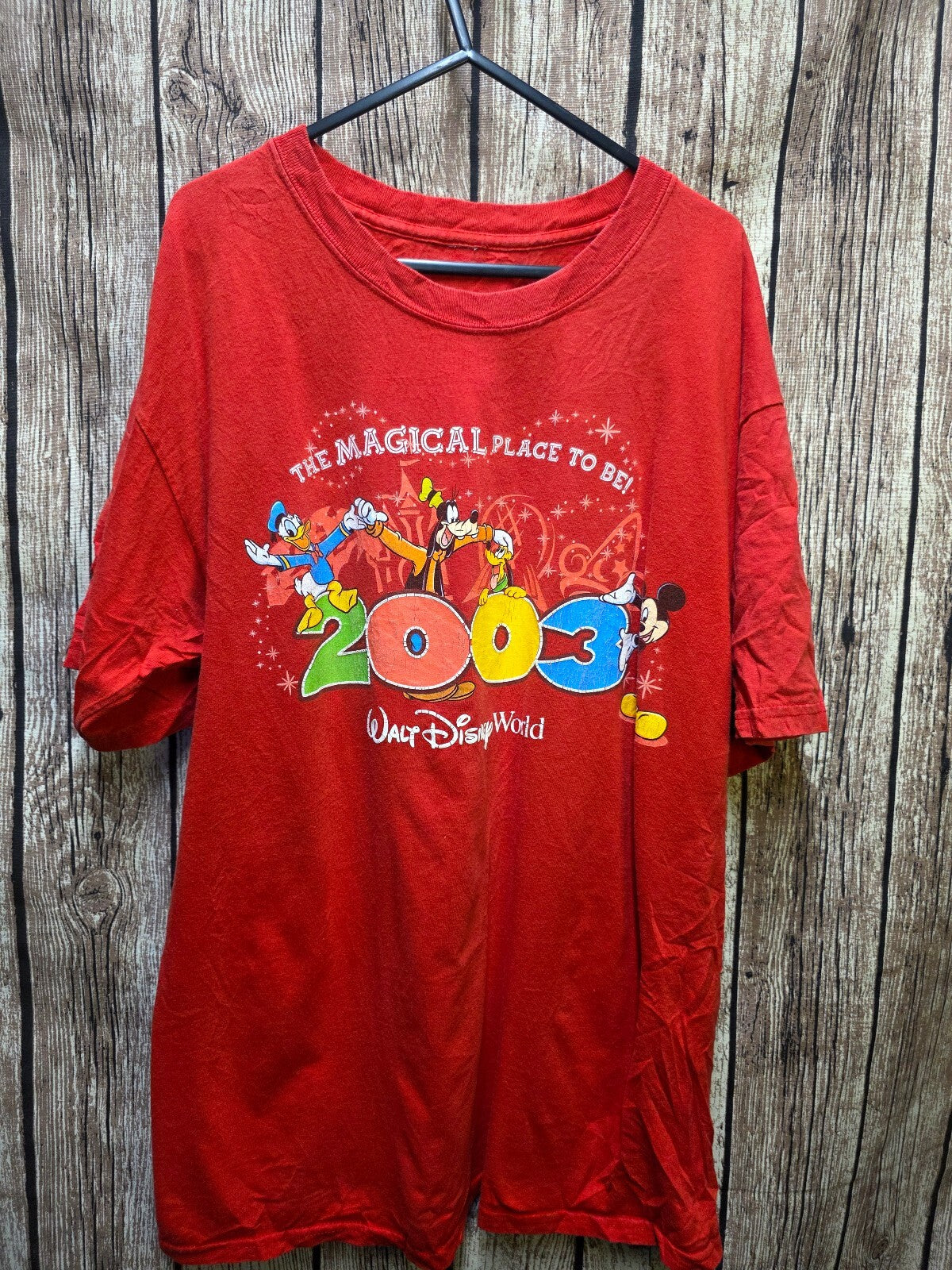 Walt Disney World 2003 Graphic T Shirt Red MX703
