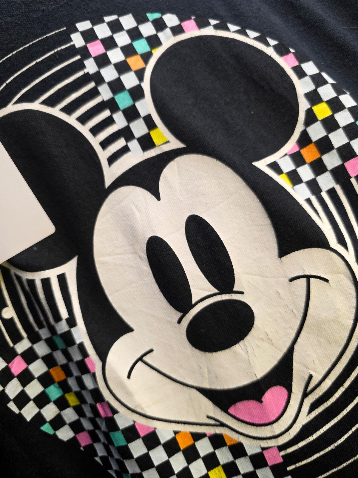 Disney Mickey Mouse Graphic T Shirt Black Size MX705