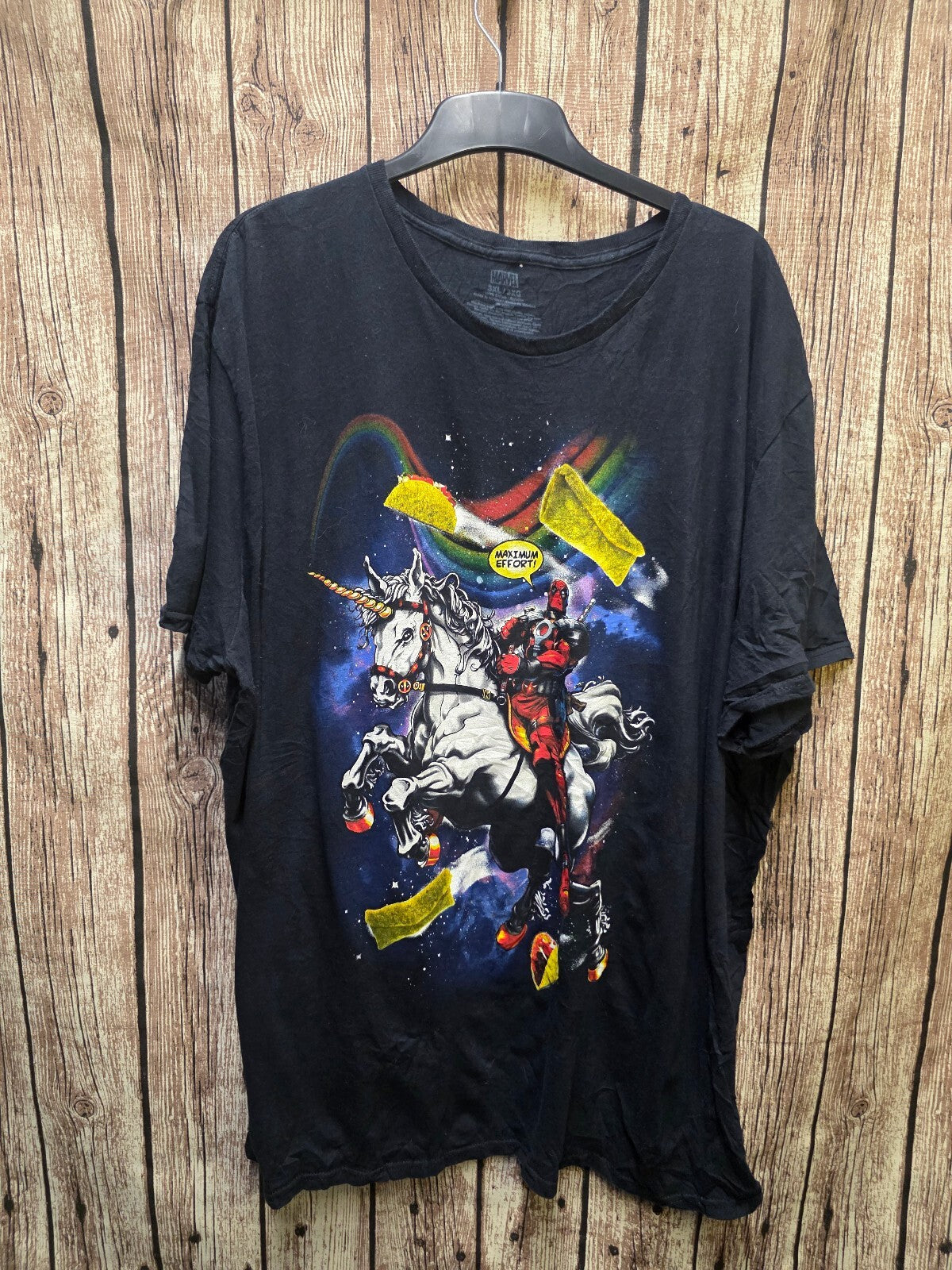 Maximum Effort Deadpool Unicorn Graphic T Shirt Black XL MX707
