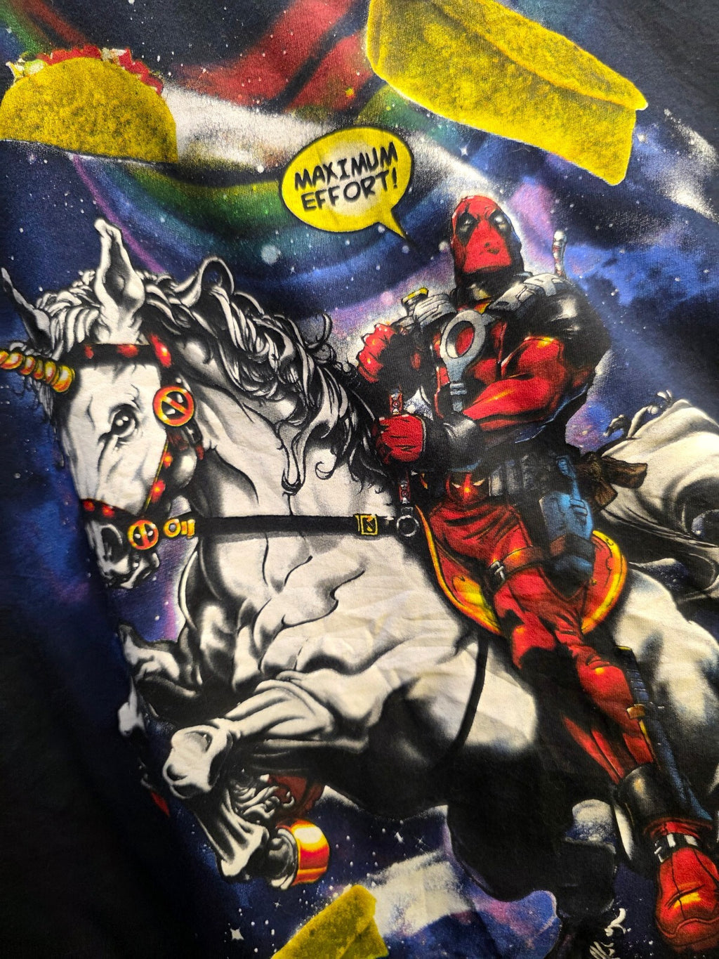 Maximum Effort Deadpool Unicorn Graphic T Shirt Black XL MX707