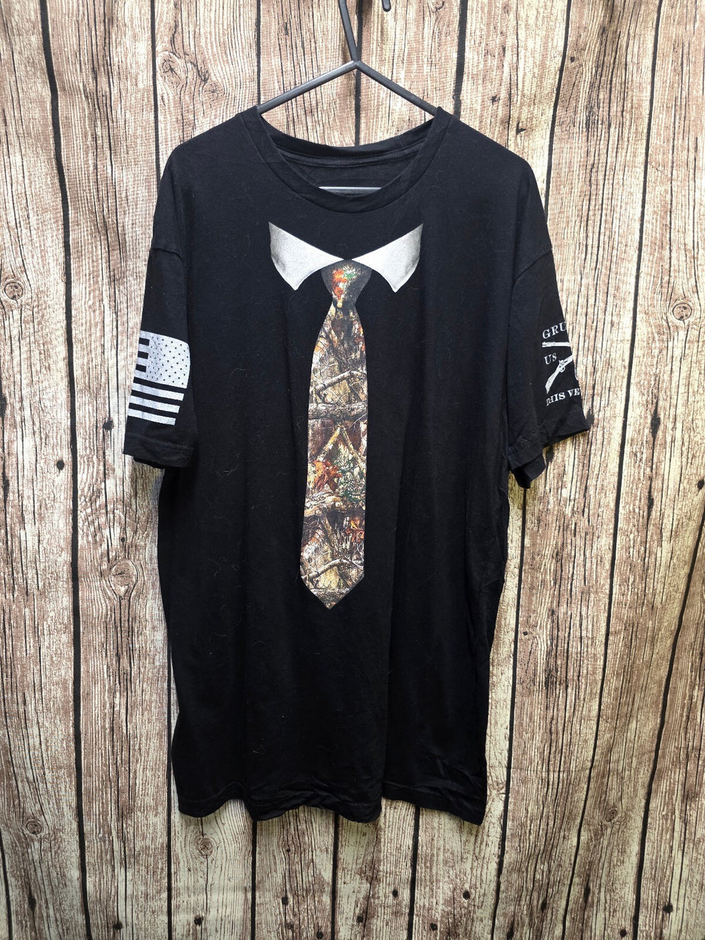 Grunt Style T Shirt Black Tie Print MX729