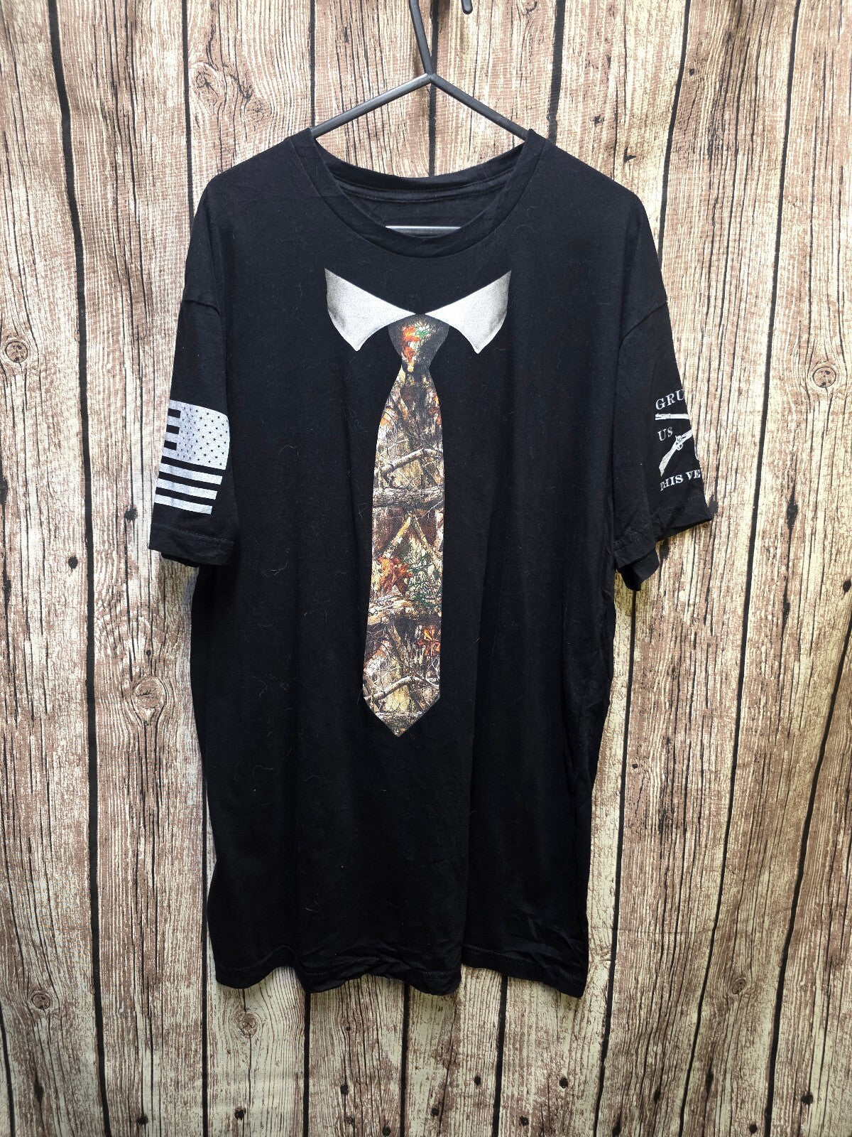 Grunt Style T Shirt Black Tie Print MX729