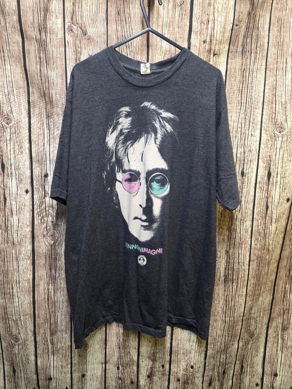 John Lennon Imagine Graphic T Shirt Charcoal MX735